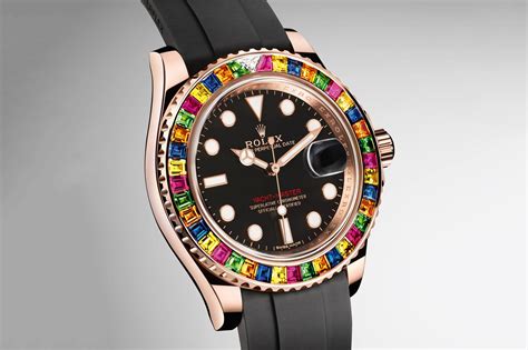 rolex watch with a multicolor bezel|genuine Rolex bezel.